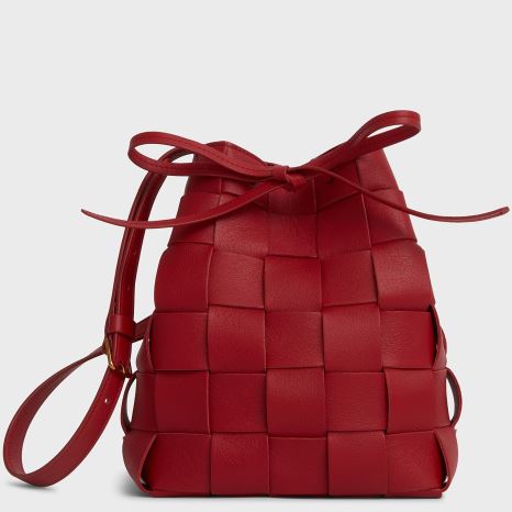 Women's Mansur Gavriel Upcycled Woven Mini Bucket Bags Red | AU 6501KS